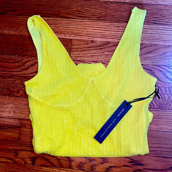 House of Harlow 1960 x Revolve M yellow bodysuit - Picture 4 of 4